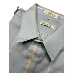 Christian Dior VTG‎ Men's Short Sleeve Button Down Safari Style Shirt Size Large
